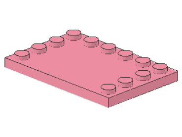 Lego Tile 4 x 6 (6180) with Studs on 3 Edges, pink