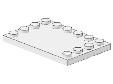 Lego Tile 4 x 6 (6180) with Studs on 3 Edges, white