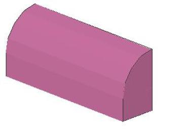 Lego Slope Stone, curved 1 x 4 x 1 1/3 (6191) dark pink