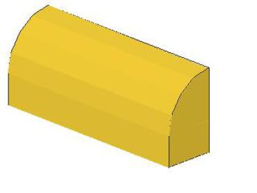 Lego Slope Stone, curved 1 x 4 x 1 1/3 (6191) yellow