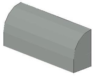 Lego Slope Stone, curved 1 x 4 x 1 1/3 (6191) light gray