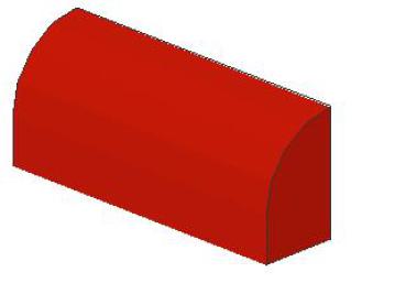 Lego Slope Stone, curved 1 x 4 x 1 1/3 (6191) red