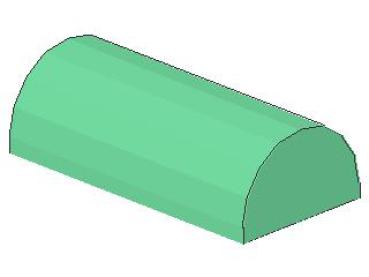 Lego Slope Stone, curved 2 x 4 x 1 (6192) medium green