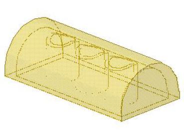 Lego Slope Stone, curved 2 x 4 x 1 (6192) transparent yellow