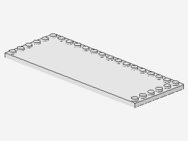 Lego Fliese 6 x 16 (6205) mit Studs an 3 Seiten, weiß