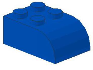 Lego Slope Stone, curved 2 x 3 x 1 (6215) blue