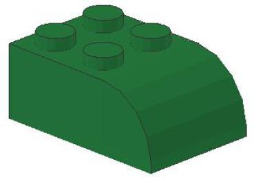 Lego Schrägstein, geschwungen 2 x 3 x 1 (6215) grün