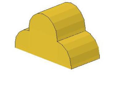 Lego Slope Stone, curved 4 x 2 x 2 (6216) yellow