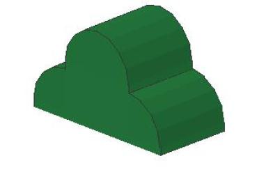 Lego Slope Stone, curved 4 x 2 x 2 (6216) green