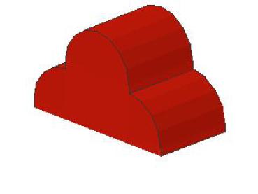 Lego Slope Stone, curved 4 x 2 x 2 (6216) red