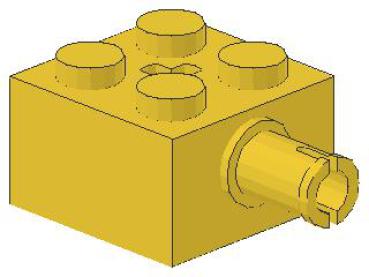 Lego Brick, modified 2 x 2 (6232) yellow