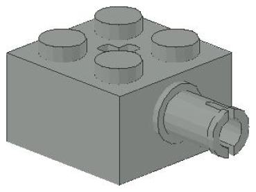 Lego Brick, modified 2 x 2 (6232) light gray