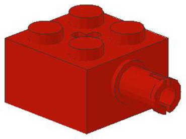 Lego Brick, modified 2 x 2 (6232) red