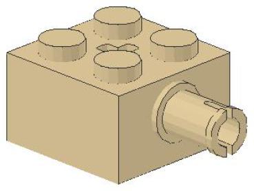 Lego Brick, modified 2 x 2 (6232) tan