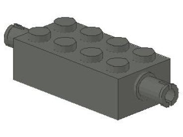 Lego Brick, modified 2 x 4 (6249) dark bluish gray