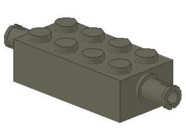 Lego Brick, modified 2 x 4 (6249) dark gray