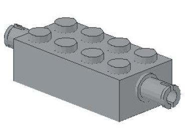 Lego Brick, modified 2 x 4 (6249) light bluish gray