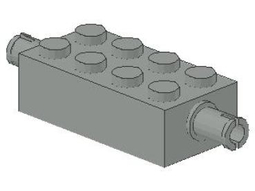 Lego Brick, modified 2 x 4 (6249) light gray