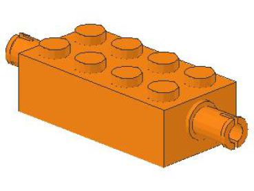 Lego Brick, modified 2 x 4 (6249) orange