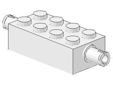 Lego Brick, modified 2 x 4 (6249) white