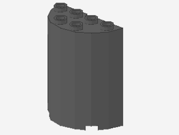 Lego Zylinder, Hälfte 2 x 4 x 4 (6259) dunkel bläulich grau