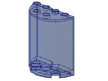 Lego Zylinder, Hälfte 2 x 4 x 4 (6259) transparent dunkel blau