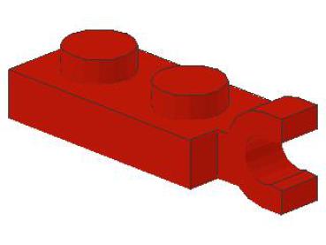 Lego Plate, modified 1 x 2 (63868) red