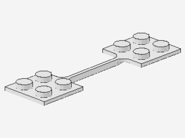 Lego Hinge Plate 2 x 7 (650) white