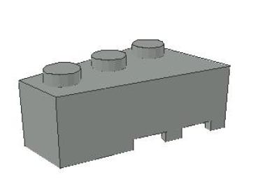 Lego Wedge, left 3 x 2 (6565) light gray