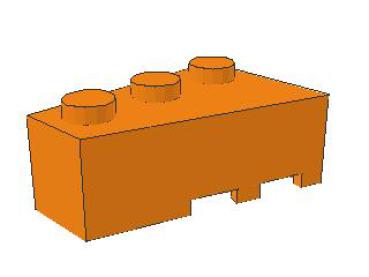 Lego Wedge, left 3 x 2 (6565) orange