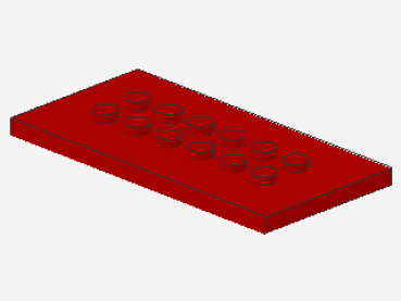 Lego Plate, modified 4 x 8 (6576) red