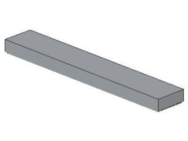 Lego Tile 1 x 6 (6636) light bluish gray