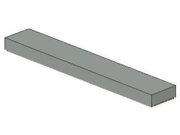 Lego Tile 1 x 6 (6636) light gray