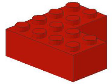 Lego Brick 4 x 4 x 1 (702) red