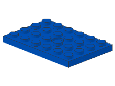Lego Platte, modifiziert 4 x 6 (709) blau