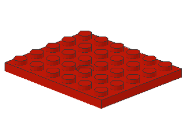 Lego Plate, modified 5 x 6 (711) red