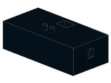 Lego Brick, modified 2 x 4 x 1 (800) black