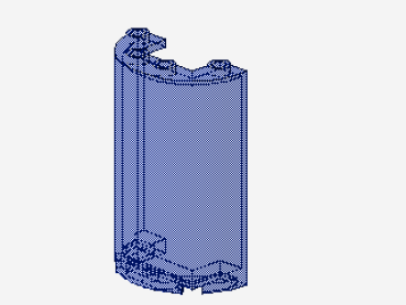 Lego Zylinder, Hälfte 2 x 4 x 5 (85941) transparent dunkel blau