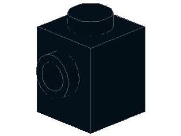 Lego Brick, modified 1 x 1 x 1 (87087) black