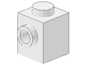 Lego Brick, modified 1 x 1 x 1 (87087) white