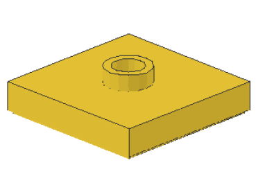 Lego Platte, modifiziert 2 x 2 (87580) gelb