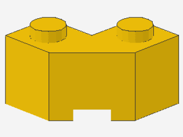 Lego Brick, modified 2 x 2 x 1 (87620) yellow