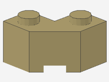 Lego Brick, modified 2 x 2 x 1 (87620) tan