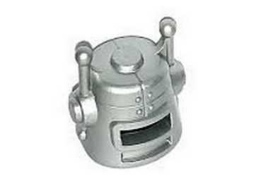 Lego Minifigur Helm Roboter (87992) metallic silber