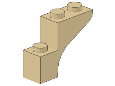 Lego Stein, Bogen 1 x 3 x 2 (88292) tan