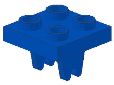 Lego Platte, modifiziert 2 x 2 (8) blau