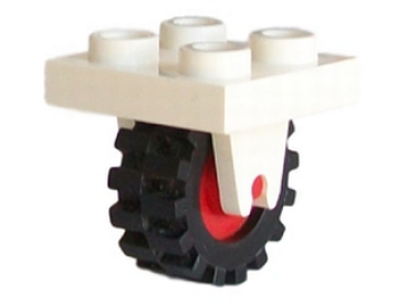 Lego Platte 2 x 2 mit Rad (8c02) weiß