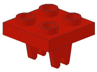 Lego Platte, modifiziert 2 x 2 (8) rot
