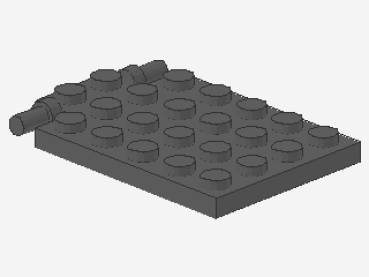 Lego Platte, modifiziert 4 x 6 (92099) dunkel bläulich grau