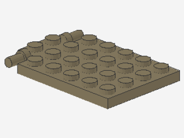 Lego Plate, modified 4 x 6 (92099) dark tan